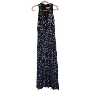 LABEL RITU KUMAR Maxi Dress Sleeveless Size 2 V Neck Black Blue